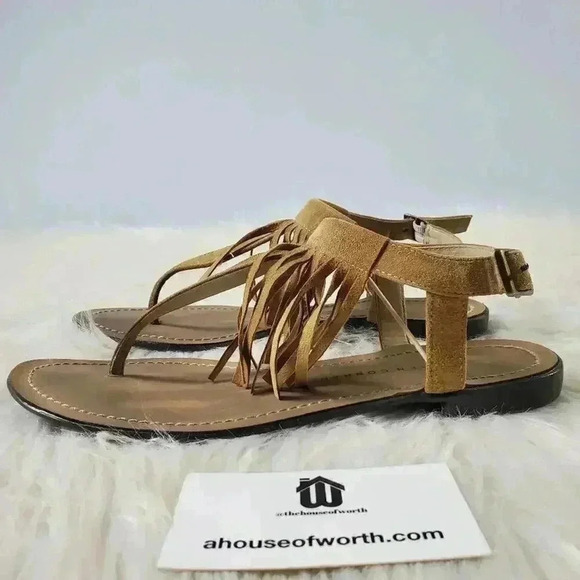 LC Lauren Conrad Boho Fringed Tassel Sandals - 7 - Picture 2 of 8